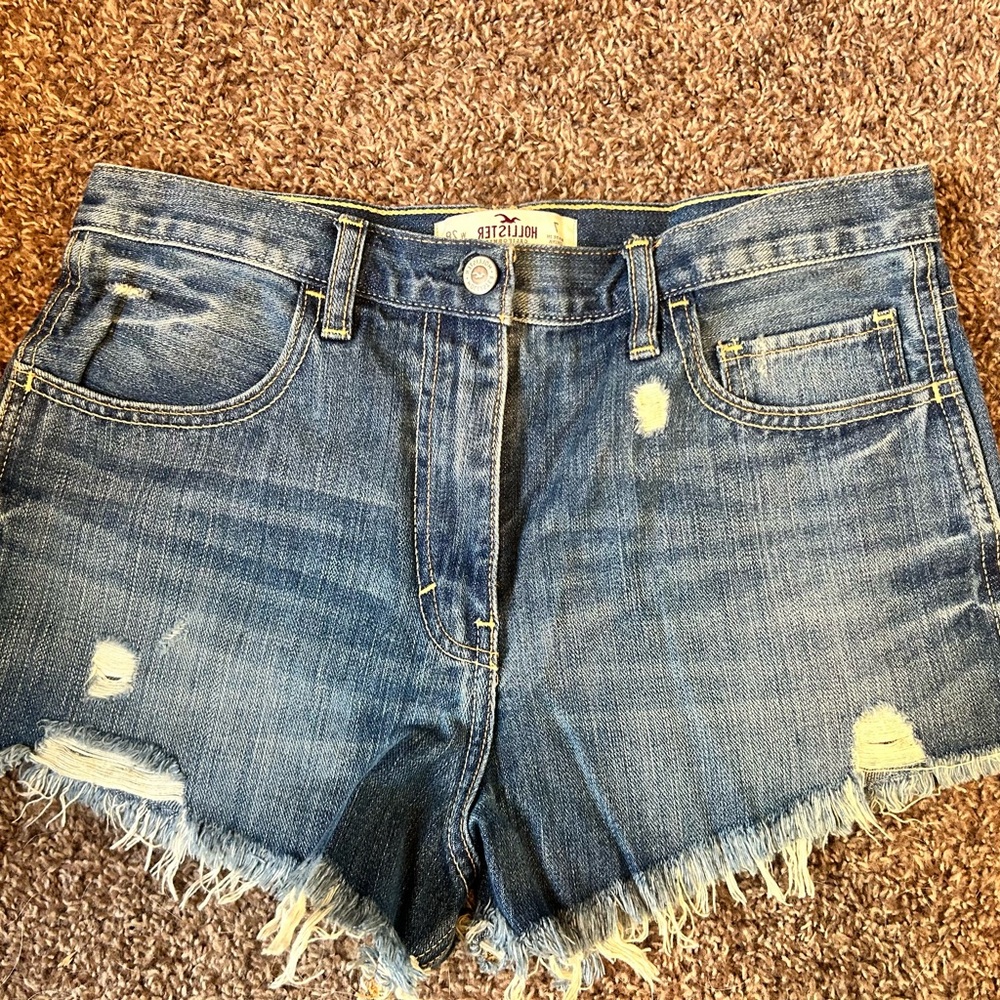 Blue Distressed Denim Shorts